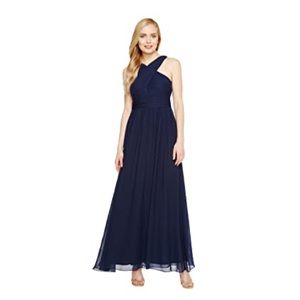Andrianna Papell Halter Chiffon Open Back Gown